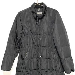 Eddie Bauer Womens Lodge Goose Down Quilted Black Parka without hood size Large